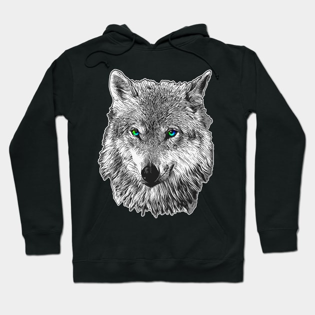 Wolf face Hoodie by PrettyPittieShop